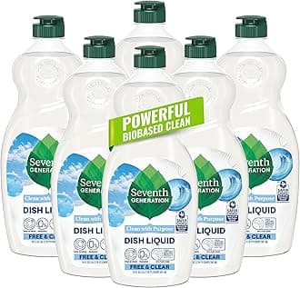 Dish Liquid Soap Free & Clear liquid soap Pack of 6 Dishwashing Soap Dish Soap for sensitive skin 19 oz