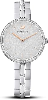 Women's Cosmopolitan Watch, White Swarovski Crystals with Gold-Tone Plated PVD and Stainless Steel with a Metal Strap