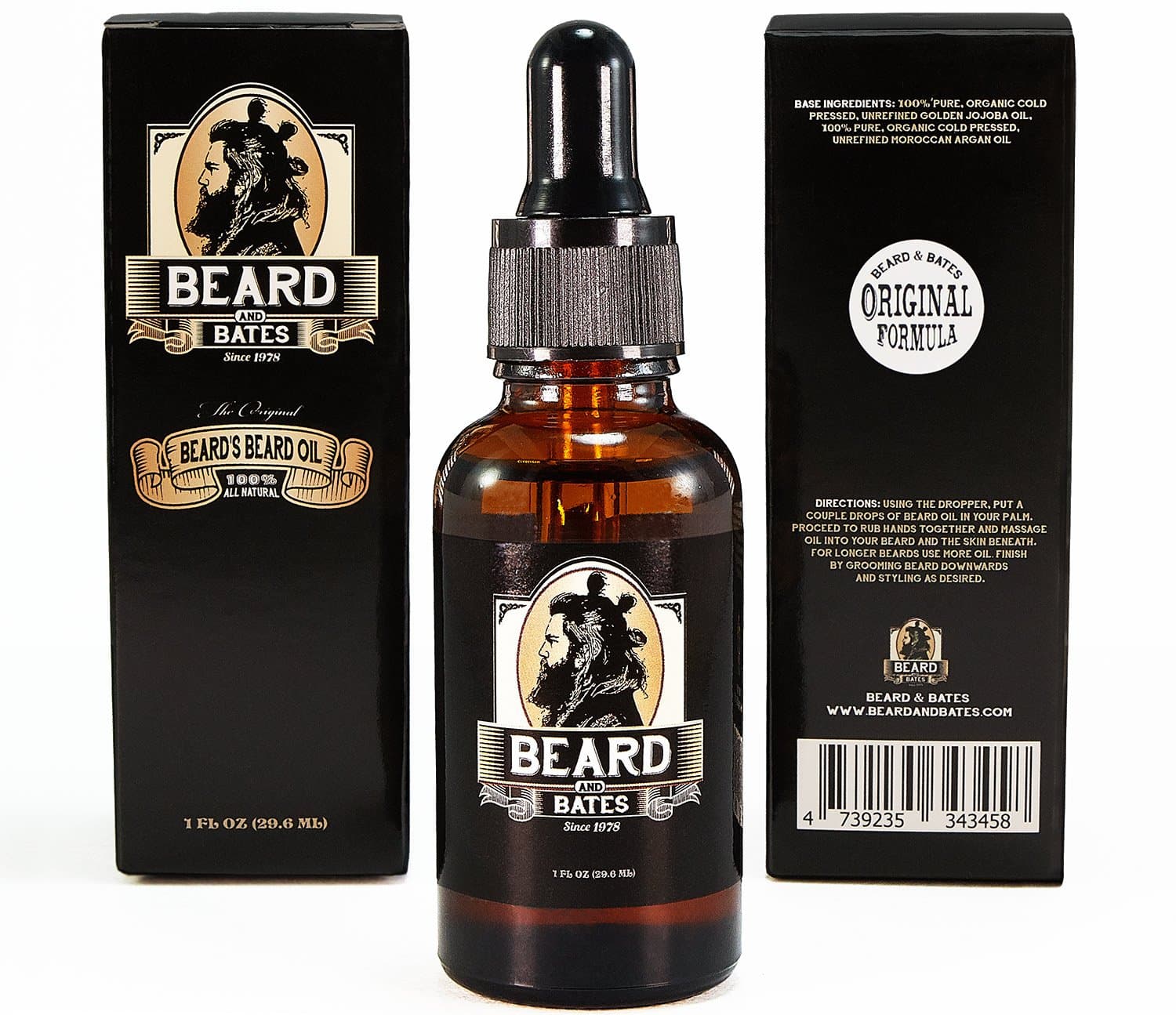 Beard & Bates | The Original Beard's Beard Oil - Original Formula | 19th Century Formula, Premium Organic Oils, Boutique, Natural Grooming Conditioner