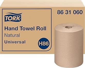 Tork Paper Towel Roll Natural H86, Universal, for Mini Dispensers, 6 Rolls x 550 ft, 8631060