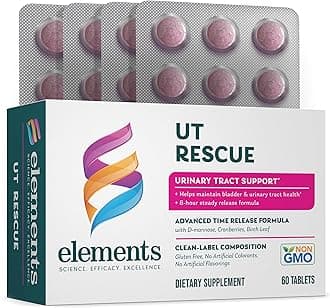 Elements UT Rescue, 60 Tablets (30 Day Supply), Urinary Tract Support Supplement, Bladder and Urinary Tract Health Support and Cleanse, Gluten Free