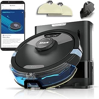 Matrix Plus 2in1 Robot Vacuum & Mop with Sonic Mopping, Matrix Clean, Home Mapping, HEPA Bagless Self Empty Base, CleanEdge, for Pet Hair, Wifi, Black/Silver (RV2610WA)