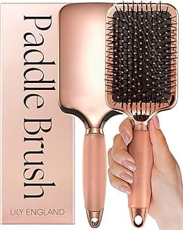 Paddle Brush for Detangling, Blowdrying and Straightening - Professional Large Hair Brush All Hair Types, Rose Gold Hairbrush for Women by
