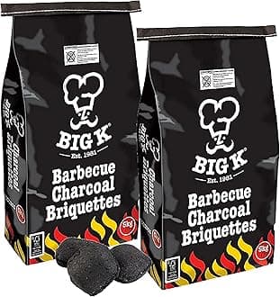Barbecue Charcoal Briquettes for BBQ Grill - Pack of 2 x 5kg Quick & Easy to Light Briquettes for Outdoor Cooking, Camping, Fishing. Less Smoke & Longer Lasting BBQ Briquettes with Topline Card