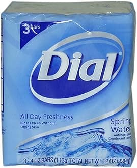 Dial U-BB-1330 Spring Water Antibacterial Deodorant Soap - 3 x 4 oz - Soap