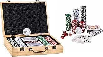 Barrington Billiards 200 Piece Poker Chip Set with Pine Wood Case and Cards