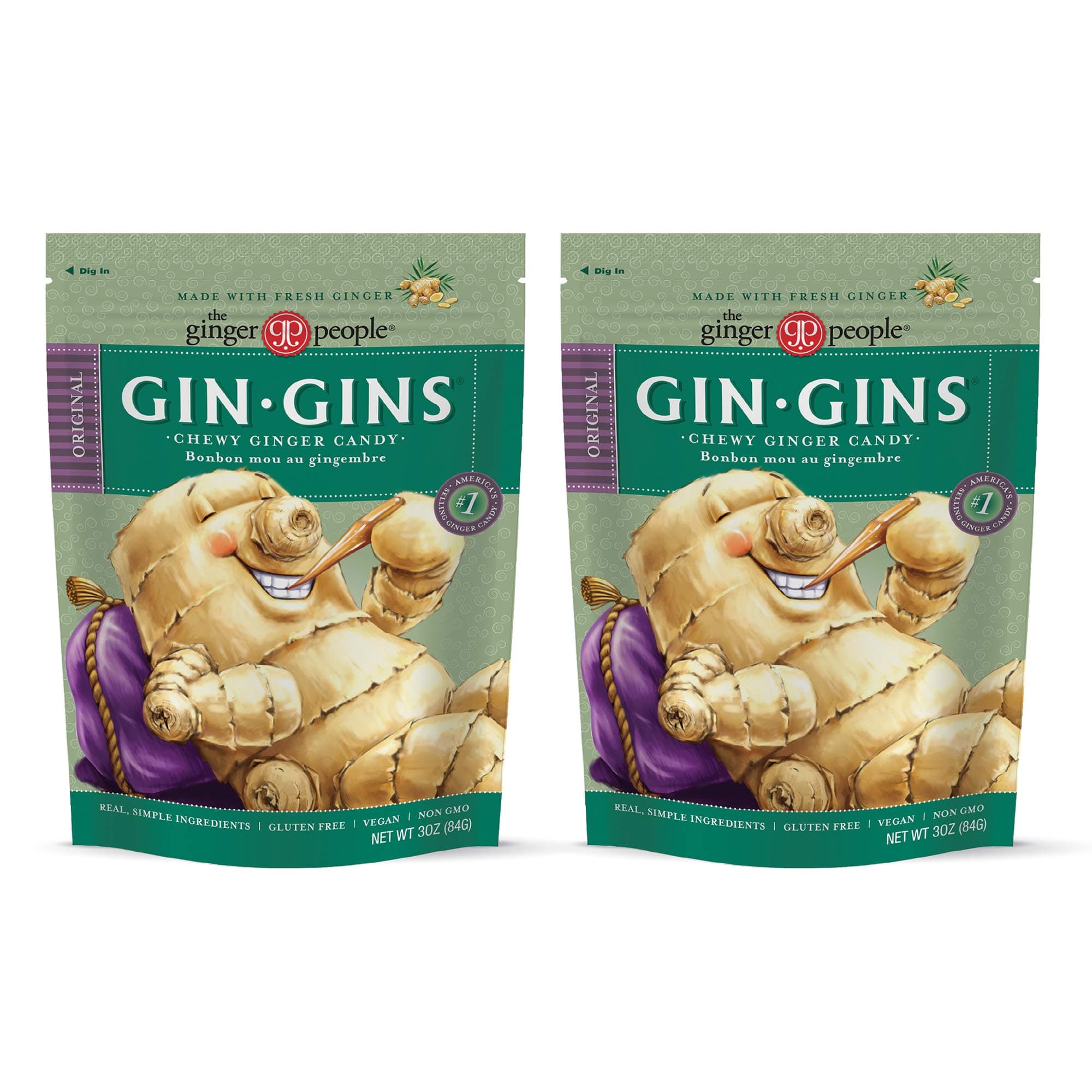 Original Chewy Ginger Candy- 3oz (Pack of 2)