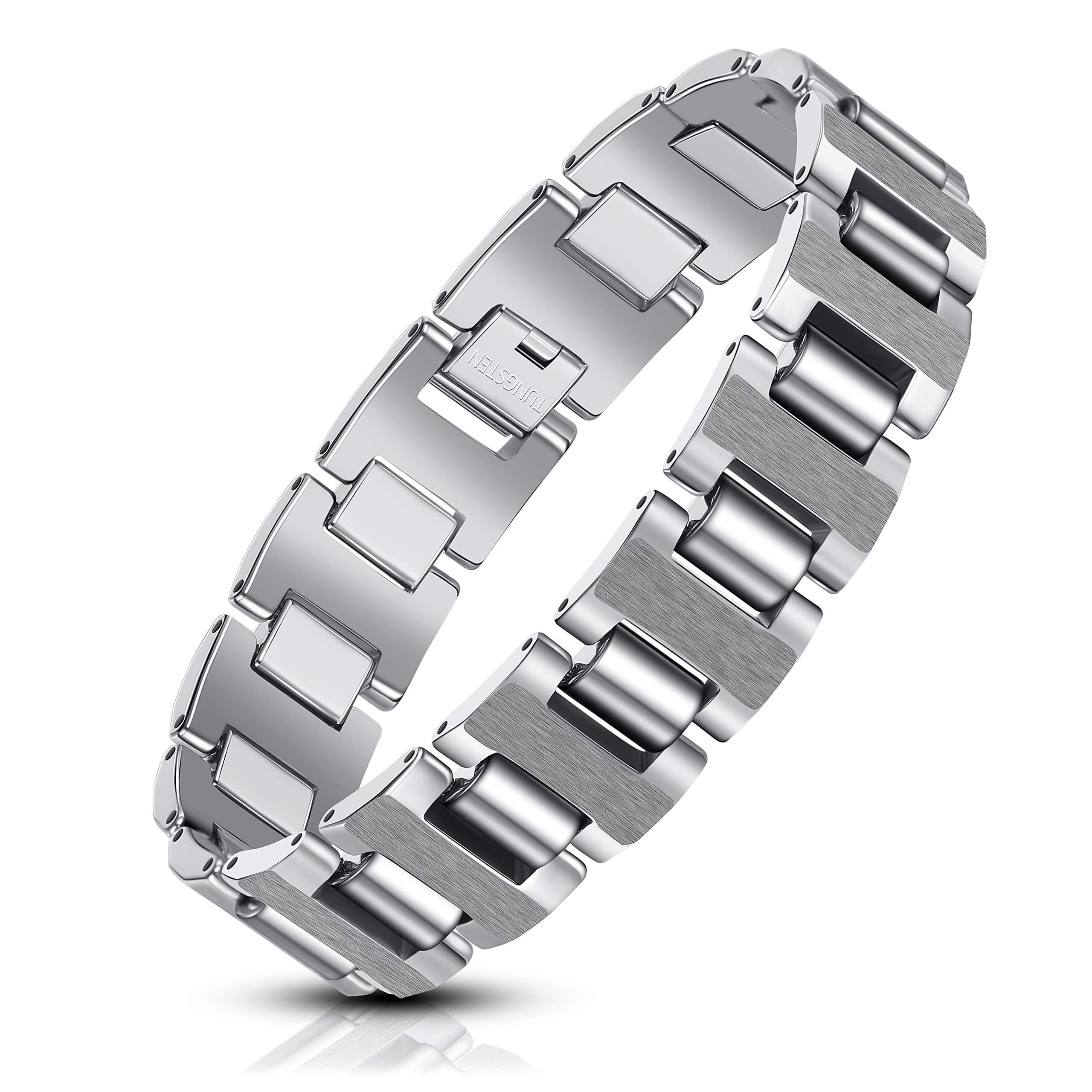 Stylish Black Solid Tungsten 8.3 Inches Link Bracelet for Men
