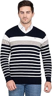 GODFREY Thin and Warm V Neck Pullover Woolen Sweater for Men