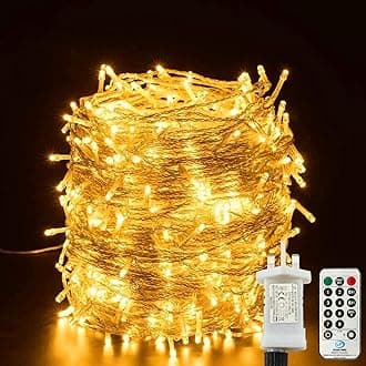 String Lights Mains Powered, 800LED 80M Plug in Fairy Lights, 8 Modes Remote Control Christmas Fairy Lights, Indoor/Outdoor for Bedroom,Gazebo,Wedding, Christmas Decorations(Warm White)