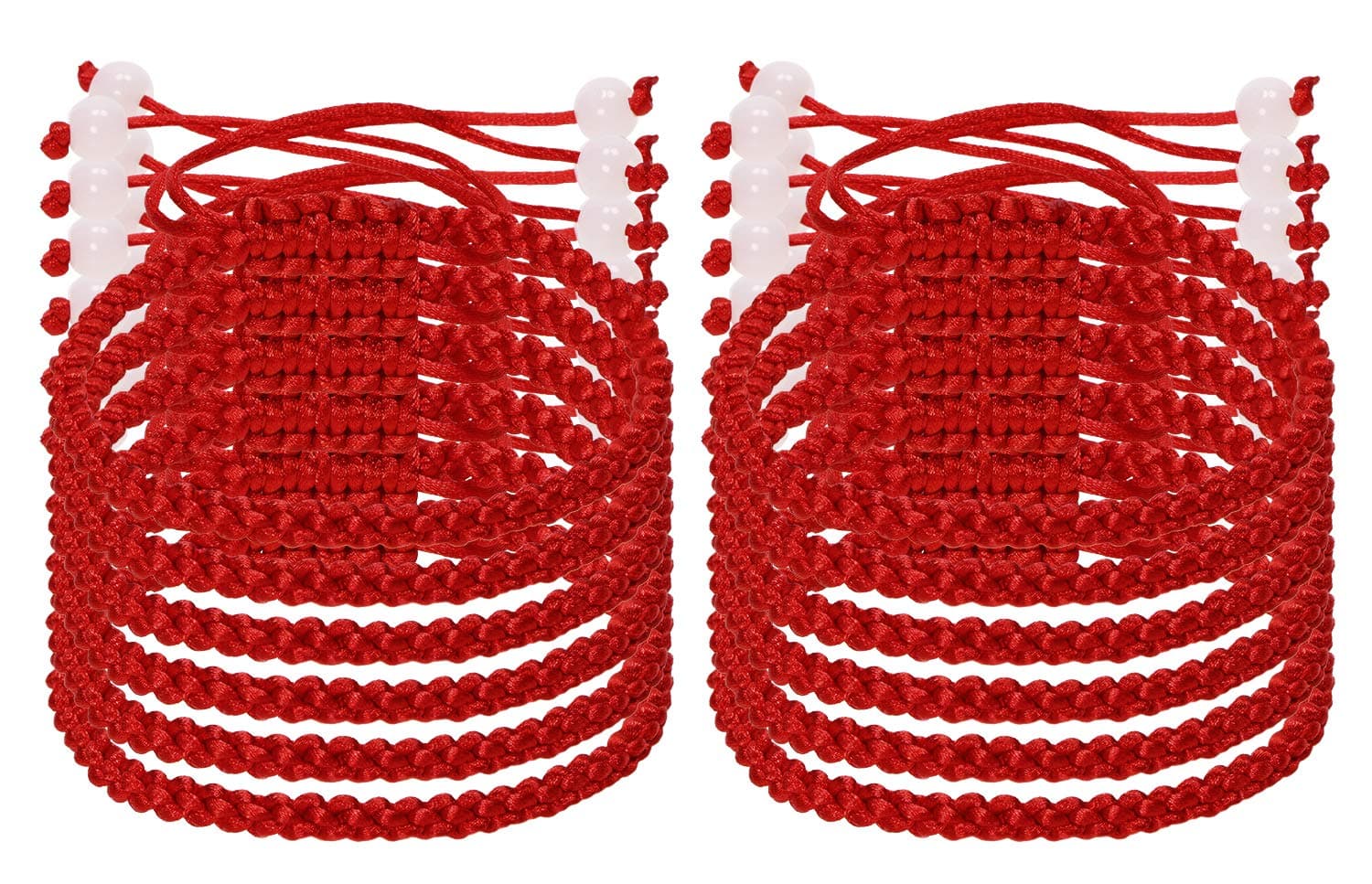 PENTA ANGEL Red Hand String Bracelet 12Pcs Adjustable Braided Lucky Cord Bracelet Strap for Protection Success Friendship Graduation Birthday Lovers Gift For Men Women Adults