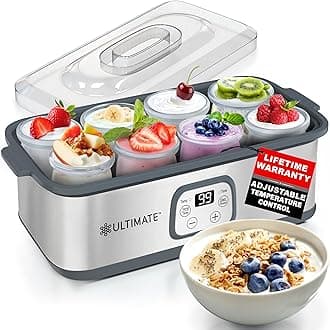 Ultimate Probiotic Yogurt Maker - Make Trillions of Live Probiotics with Adjustable Temperature & Time Control - Get Better Gut Health - Best Yoghurt Machine - Perfect Kitchen Gift for Men or Women