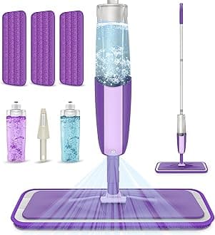 Spray Mops for Cleaning Floors - MEXERRIS Floor Mop with 3 Reusable Pads 2 Refillable Bottles - 360°Rotatable Wet Dry Kitchen Mop Hardwood Floor Mops for Wood Laminate Wood Tiles Floors Cleaning