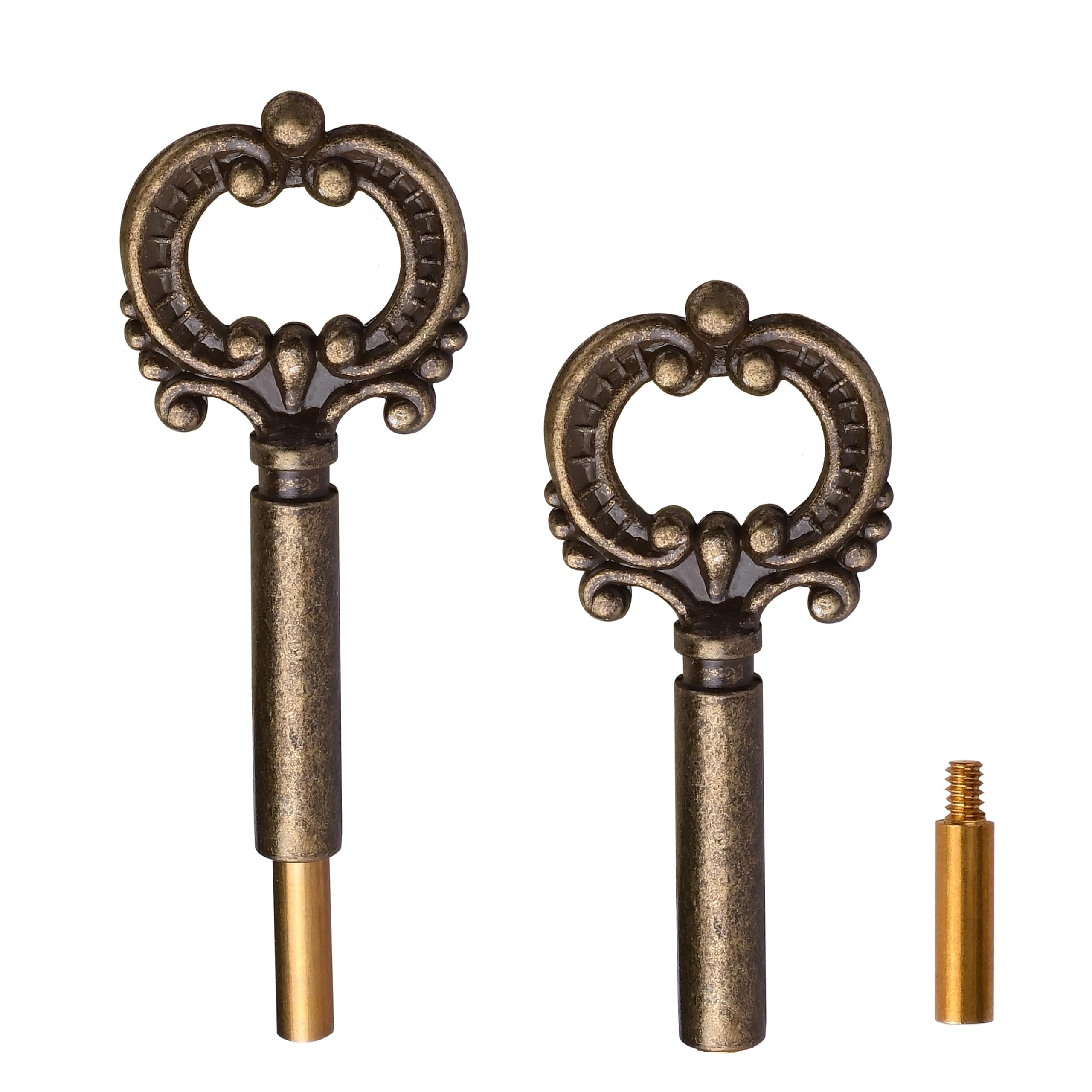 Lamp Turn Knob, 2 Packs On/Off Switch for Light & Fan Fixtures with 1/2" Extensions, Easy Lamp Switch Knob Replacement (Antique Brass)