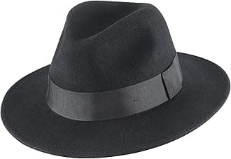 Home Prefer Mens Wool Fedora Hat with Band Classic Wide Brim Fedora Hat for Men Women Panama Dress Hat