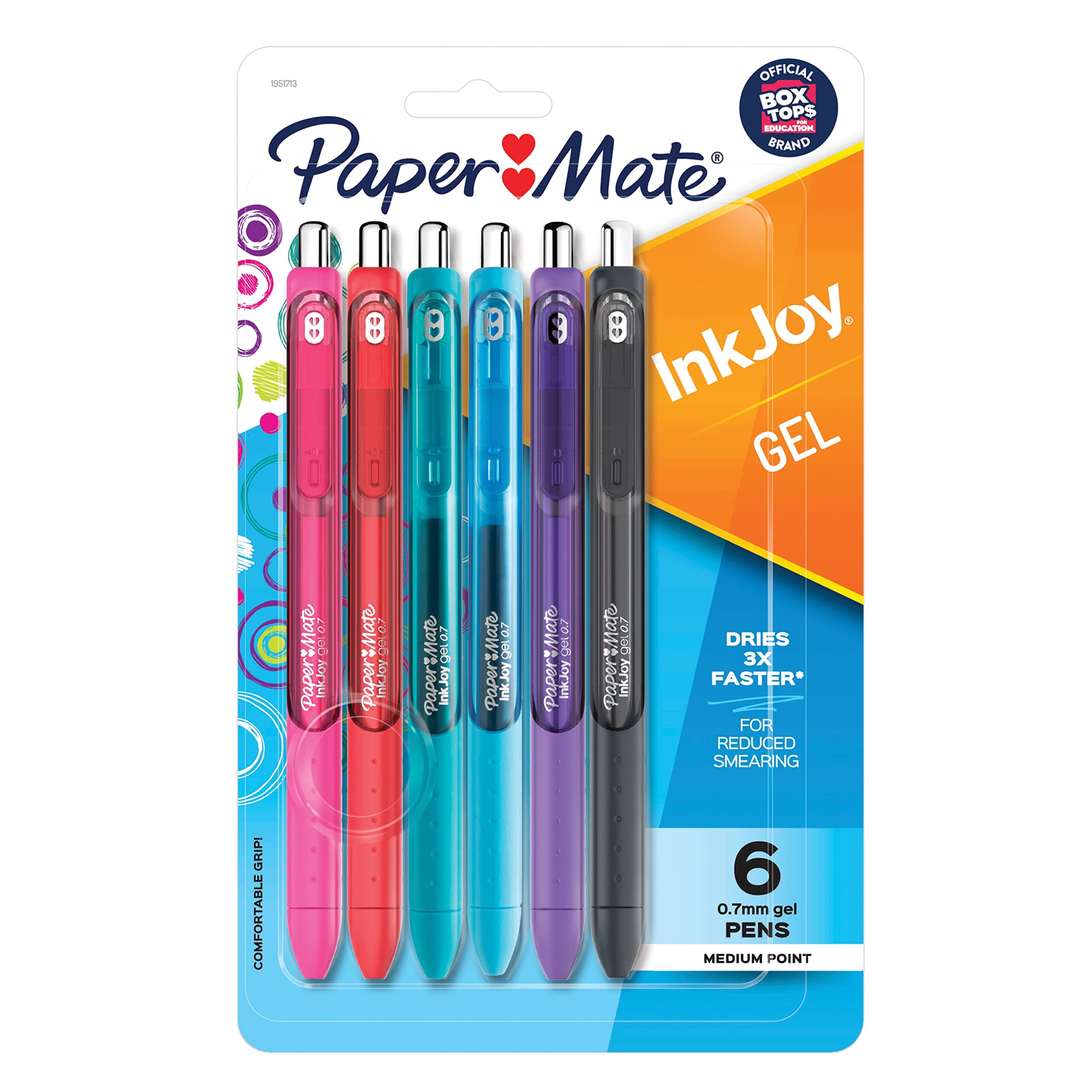 InkJoy Gel Pens, Medium Point, Assorted Colors, 6 Count