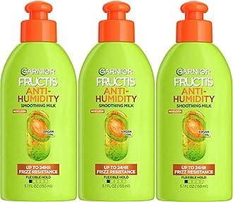 Garnier Fructis Style Anti-Humidity Smoothing Milk for Frizzy Hair, 5.2 Ounce Bottle, 3 Count
