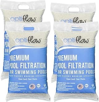 4-Pack Pool Filter Sand, Premium Filtration with Pure Silica Formula, 50 Lbs - Swimming Pool System Accessories and Supplies for Cleaning and Maintenance