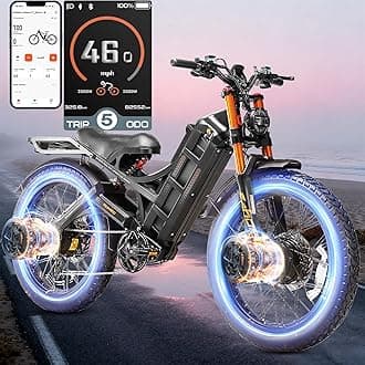 Eahora Romeo Pro 2/3 Ebike 1600W/4000W/5600W Electric Bike for Adults 34/46/50MPH 200 Miles Long Range Dual Motor 48/70/80AH Battey Electric Mountain Bike Dual Hydraulic Brakes Full Suspension EBike