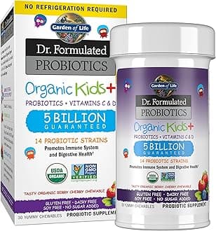 Probiotic Chewable Dr. Formulated Organic Kids+ Supplement, Shelf Stable for Kids - 30 Count