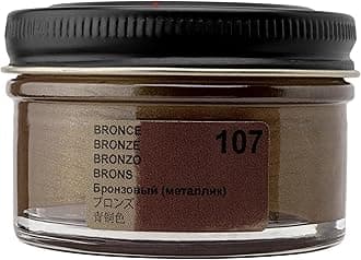 Shoe Cream Professional Shoe Polish for Leather Boots, Shoes, Purse, Furniture Eco Friendly Leather Conditioner 1.7oz - Bronze Metallic #107