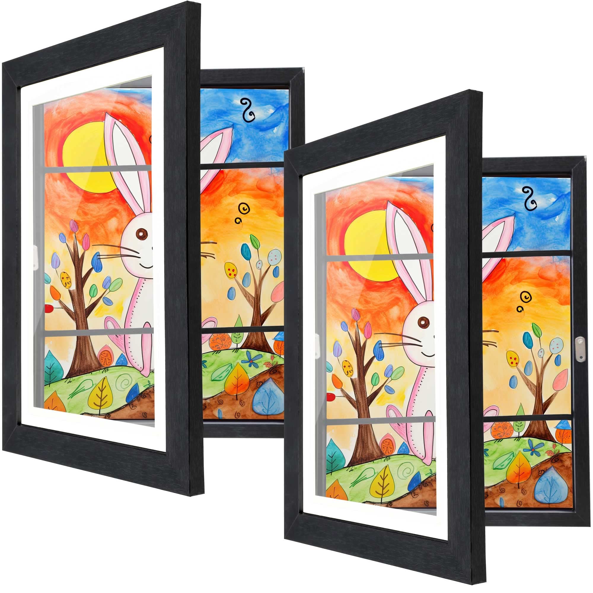 [2-Pack] Kids Artwork Frames Changeable, 8.5 x 11-IN Frames for Kids Artwork, Front Opening Picture Frames, Home Decor, Up to 150 Pcs of Art Frame, Craft Storage, Hanging Wall Decor, Art