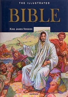 Illustrated Bible-The Holy Bible King James Version-King James Bible-1735 Pages-16 Full Color Maps-Illustrated Bible Stories-Entire Family-600+Full ... John-Gold Leaf-Edges-Hardcover