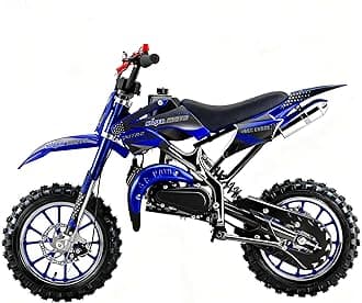 50cc Kids Dirt Bike,Dirt Bike for Kids,Gas Dirt Bikes with 2-Stoke,Off Road Motorcycle for kids 5-17 with Front/Rear Disc Brakes, Shock Absorption, Soft Seat Cushion