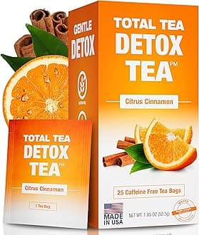 SIimming Detox Tea Caffeine Free - 25 Day Detox - Herbal Tea with Chamomile, Hibiscus Tea & Ginger Root for Colon Cleanse – Natural Citrus & Cinnamon Fruit Tea for Digestive Health