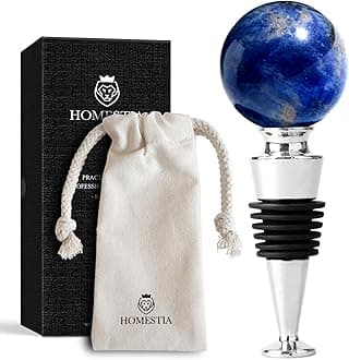 Homestia Wine Stopper, Wine Bottle Stopper Wine Saver with Silicone Reusable Wine Corks, Leak Proof Keep Fresh, Perfect for Wedding Parties and Gifts (Blue, Gemstone)