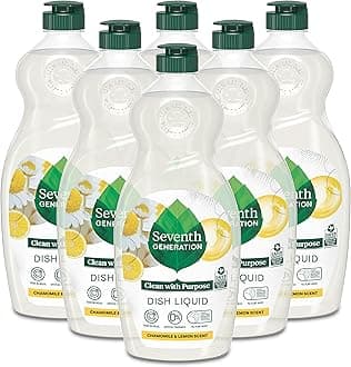 Seventh Generation Dish Liquid Chamomile and Lemon 19oz, Pack of 6