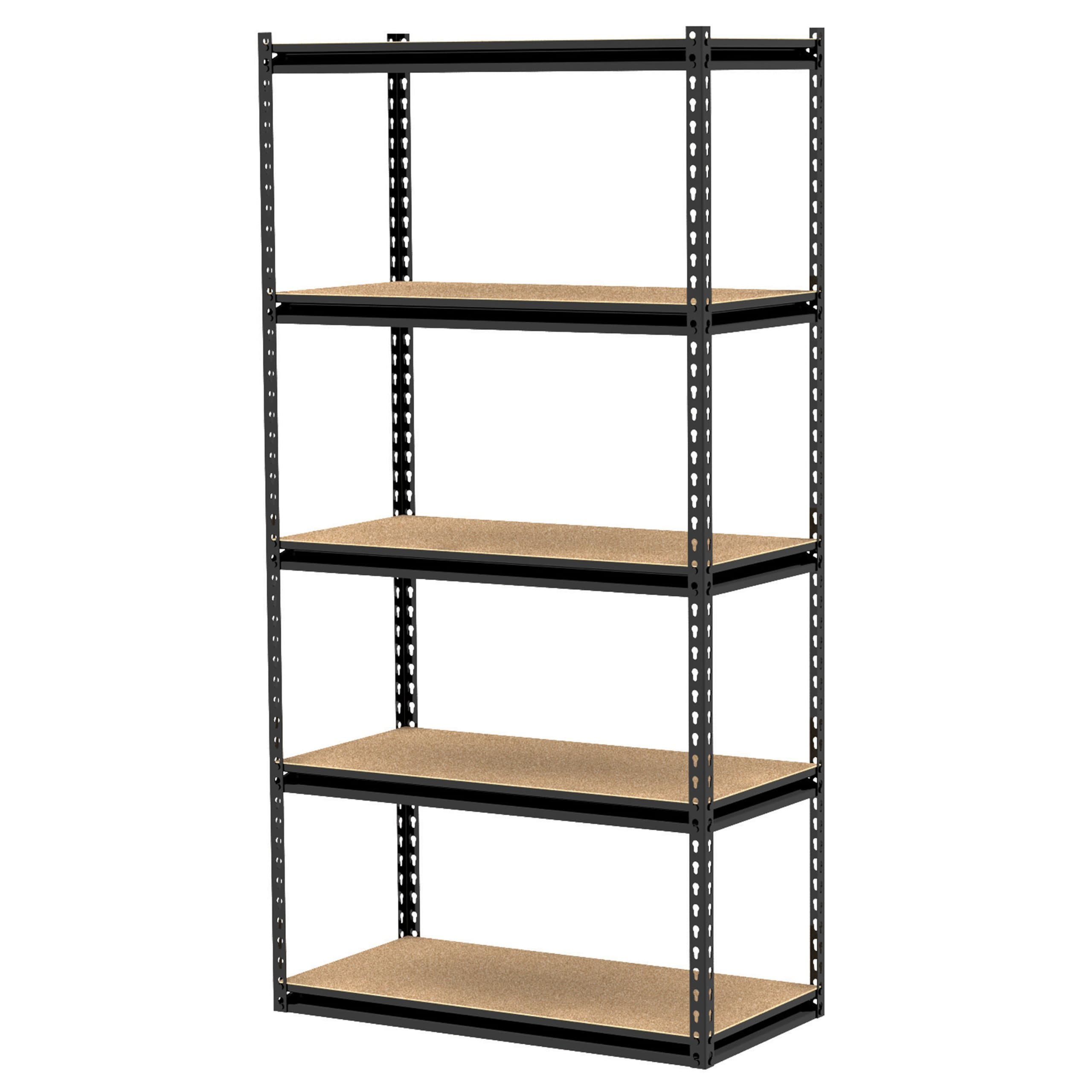 Gorilla Rack GRZ6-3618-5BPCB 36 by 18 by 72-Inch Shelving Unit with 5-shelf, Black