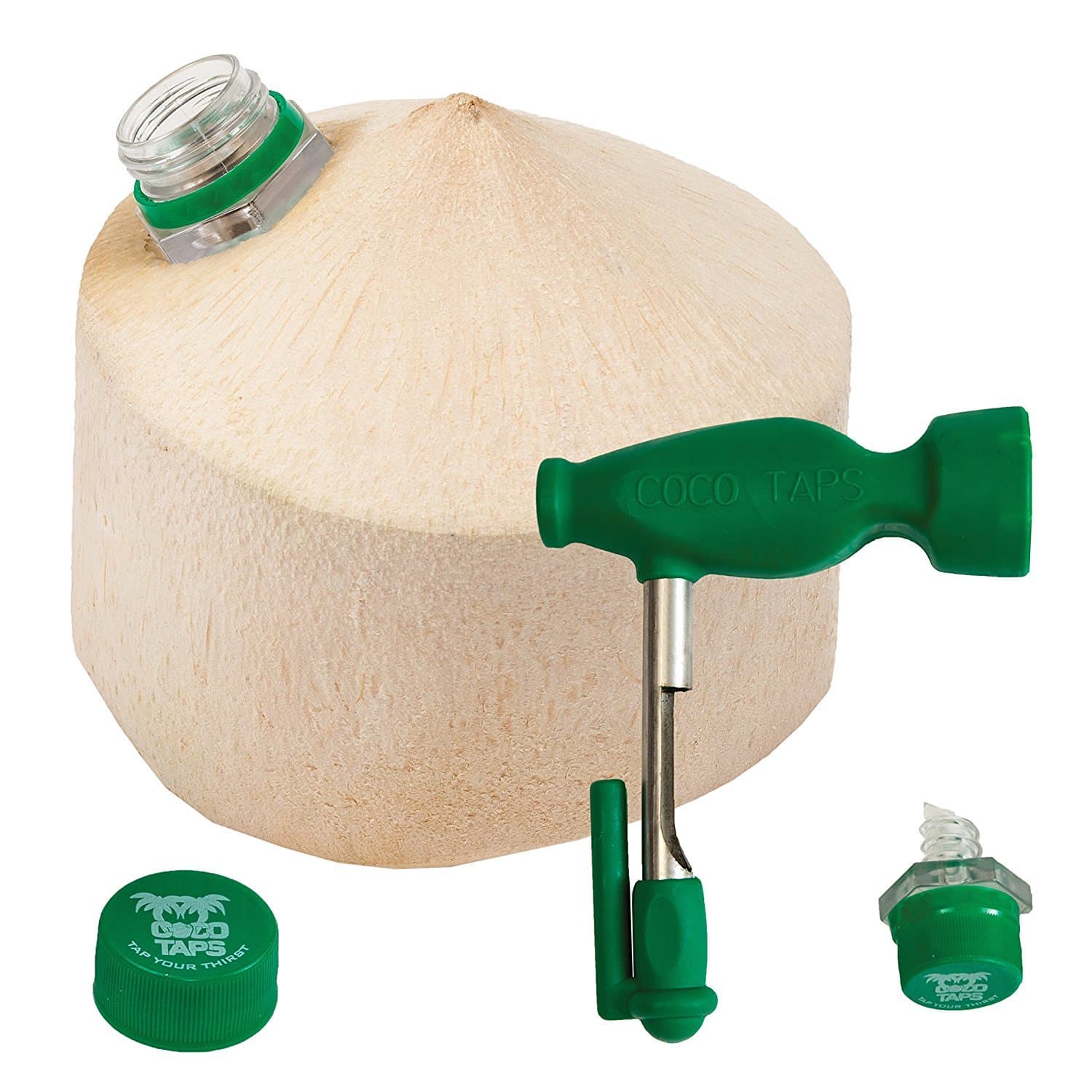 Coco TapsCoconut Tapper Easy Opening Tool + World's First Ever Sealing (Keeps Coconut Water Fresh For Weeks)