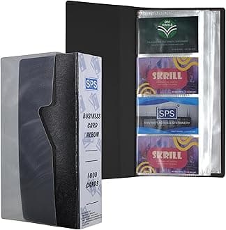 1000 Card Visiting Card Holder, Business, Credit, Debit, ID Card Holder/Organizer Holds 1000 Cards (Black)