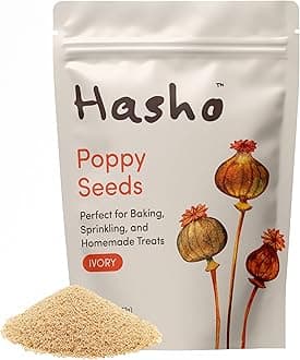 Hasho Whole Poppy Seeds – Ivory (8 oz) – Non-GMO, Vegan – For Baking & Sprink...