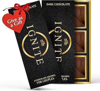 Ignite Dark Chocolate Bars – Premium 60% Cocoa Squares for Couples – Luxurious Dark Chocolate Crafted for Shared Moments, Special Occasions – Ideal for Sharing and Indulging Together – Pack of 2