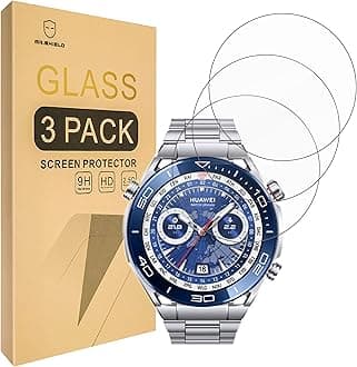 Mr.Shield Screen Protector compatible with Huawei Watch Ultimate [Tempered Glass] [3-PACK] [Japan Glass with 9H Hardness]