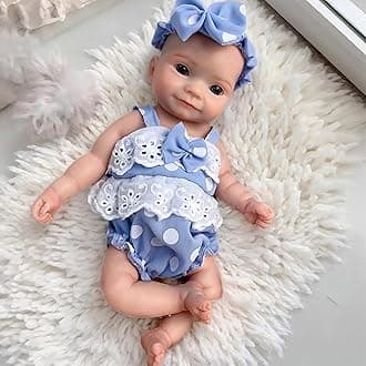 10Inch Silicone Baby Dolls,Full Body Solid Silicone Open Eyes Reborn Baby Dolls That Look Real Babies for Girl Boy