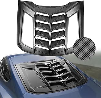 Rear Window Louvers Carbon Fiber Rear Windshield Sun Shade Cover Compatible with Ford Mustang 2015-2024, Upgrade Back Windshield Window Louvers GT Lambo Style
