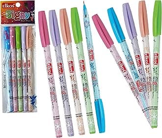 ELKOS SignST Ballpoint Pens, BLUE, 0.7mm Fine Point, Pack of 20, Smooth Writing Ball Pens, Perfect School Office Home Pens, PATEL Black Ball Pen