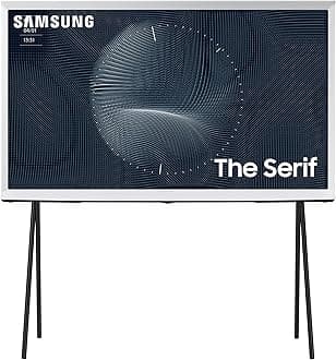 SAMSUNG 55-Inch Class The Serif LS01B Series - QLED 4K, I-Shaped Design, Anti-Reflection Matte Display, -Portable Easel -Stand, Ambient Mode+ Smart -TV -w/ Alexa Built-in (QN55LS01BAFXZA,Latest Model)