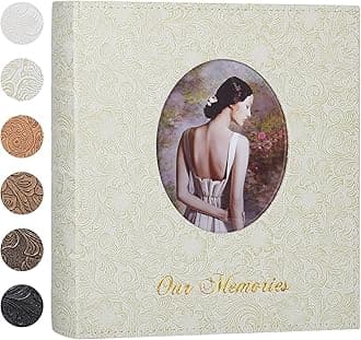 RECUTMS Photo Album 4x6 600 Photos, Large Capacity Retro Leather Cover Picture Albums Holds 600 Horizontal and Vertical 4x6 Photos with White Pages for Family Wedding Baby (Light Green)