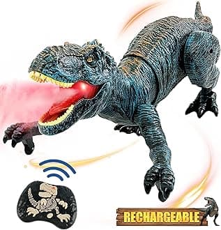 Upgraded Dinosaur Toys for Kids 3-5 5-7 Years Old, Remote Control Tyrannosaurus Rex with Light &Spray& Roar, Realistic RC Walking Dinosaur Toys for Kids 4 5 6 7 8 Stocking Stuffer