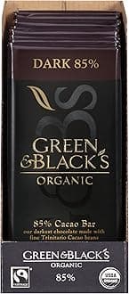 Green & Black's Organic Dark Chocolate, 85% Cacao, 90g (Pack of 10)