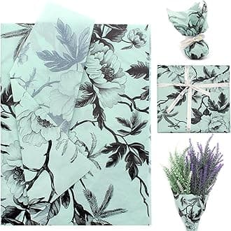 Floral Tissue Paper 20x29 Inch - 20 Sheets Decoupage Craft Paper for Gift Wrapping, Flower DIY Art Projects, Spring Wedding, Birthday & Baby Shower Decorations(Style L)