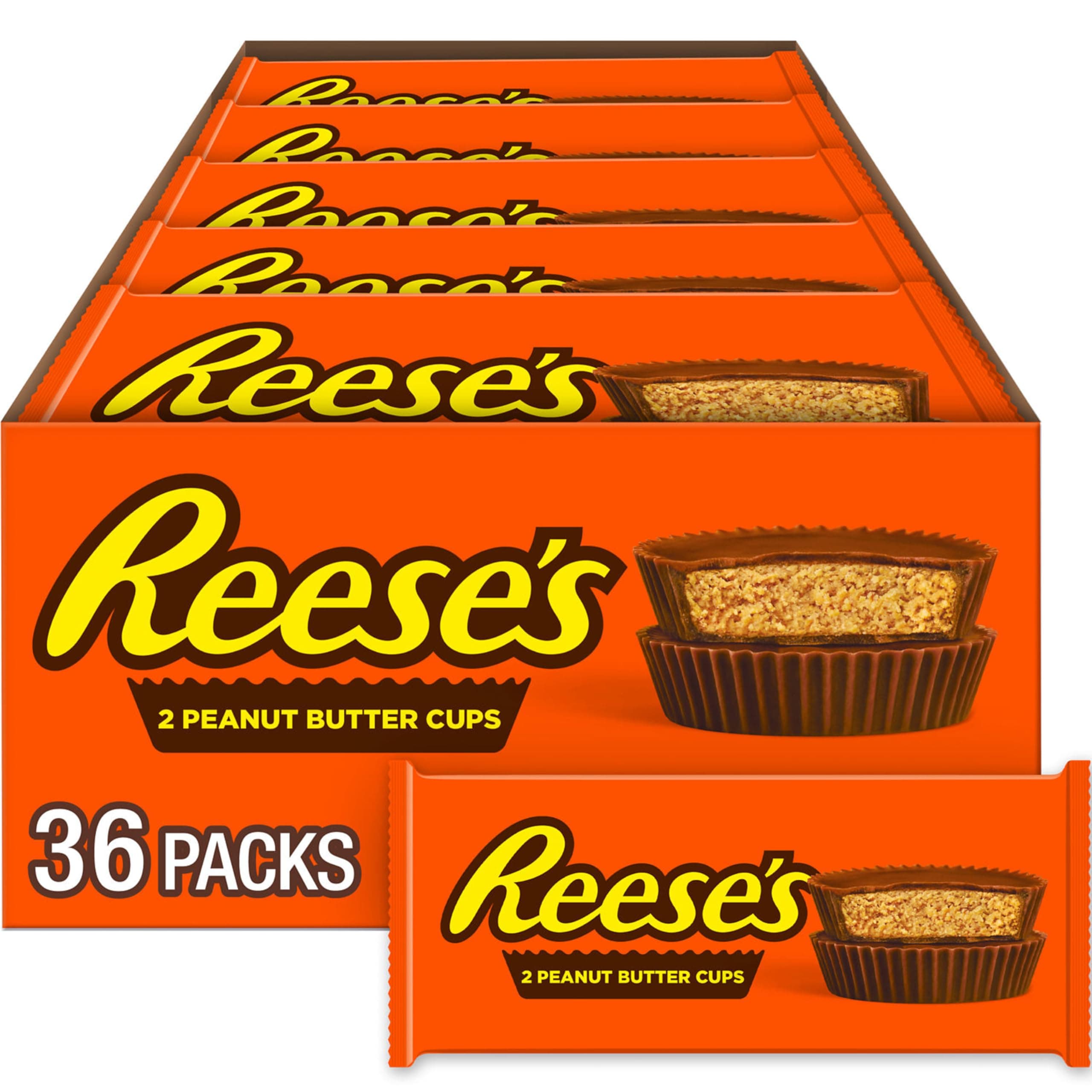 Peanut Butter Cups Candy, Chocolate 1.5 oz Packages (Pack of 36)