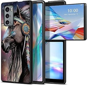 Indian Horse for LG Wing 5G 6.8" Phone Case, Slim Phone Case for LG Wing (2020), Hard PC Shookproof Wireless Charging Men/Women Cover for LG Wing 5G
