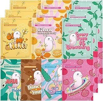 ZealSea Face Masks Skincare, Facial Masks for Women Skin Care, Sheet Masks Beauty with Natural Ingredients, Birthday Party Spa Gift for Kids Teens Girls, Hydrate and Soothe for All Skin Types 21 Pack