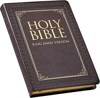 KJV Holy Bible, Thinline Large Print Faux Leather Red Letter Edition Thumb Index & Ribbon Marker, King James Version, Dark Brown (KJV Thinline LP Editions)