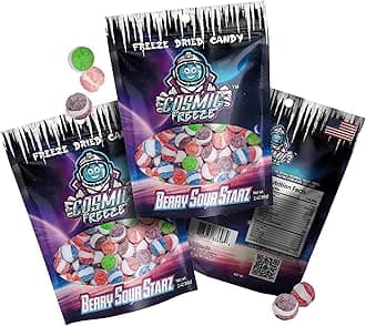 Cosmic Freeze Berry Sour Starz Dried Candy, Crunchy Dry Candy for Mix-In Snacks Dried, Gluten-Free, Made in USA, 2.4 Oz, 3-pack
